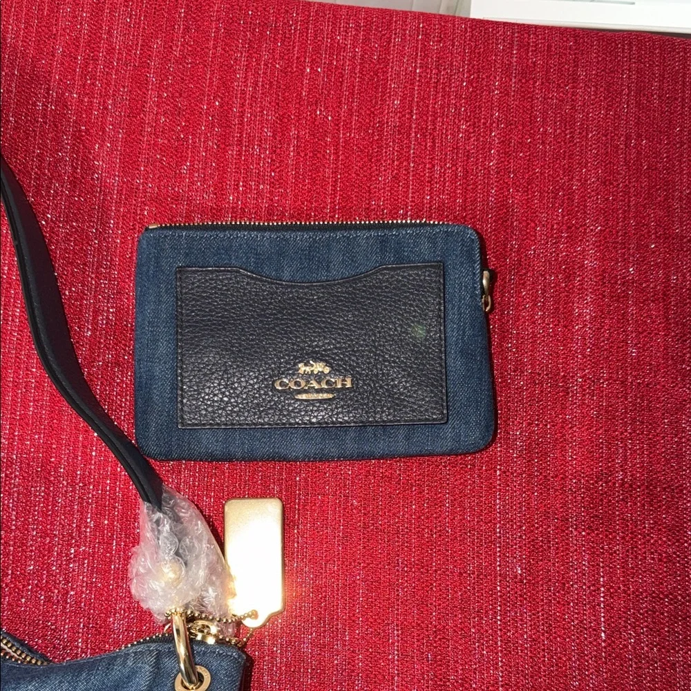 Coach Navy Denim Shoulder Bag - Picture 9 of 10